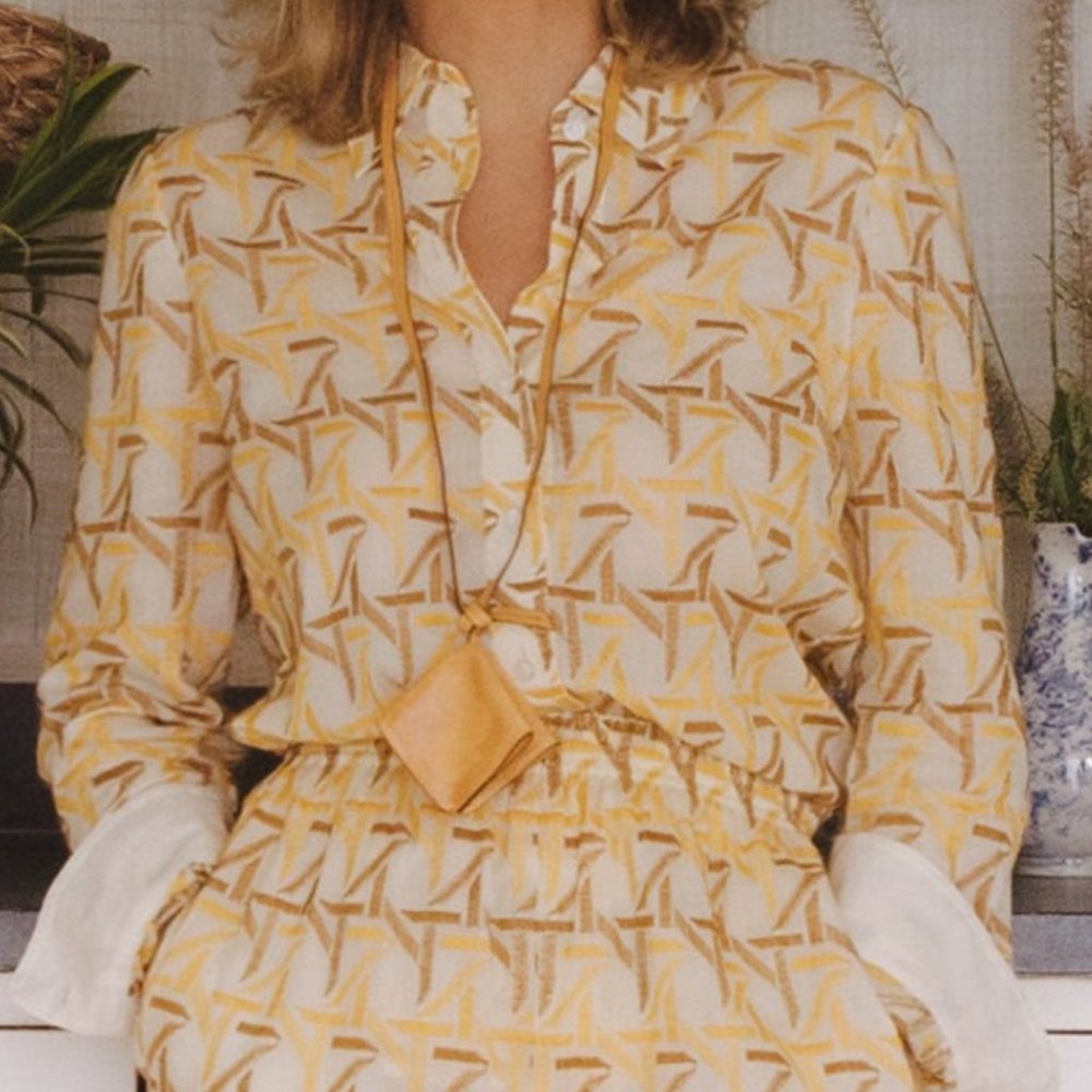 Tory Burch Embroidered Brigitte Shirt Size 8